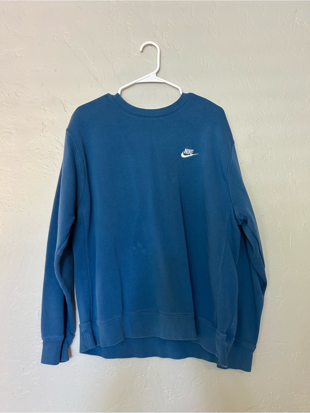 Nike Men’s Blue Crewneck Sweatshirt with White Logo
